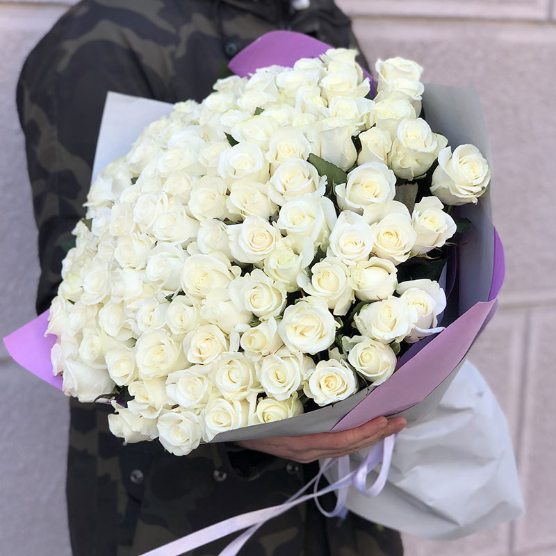 101 біла троянда  від